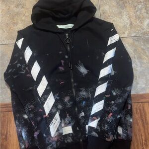 OFF-WHITE Galaxy Brushed Zip-Up Hoodie